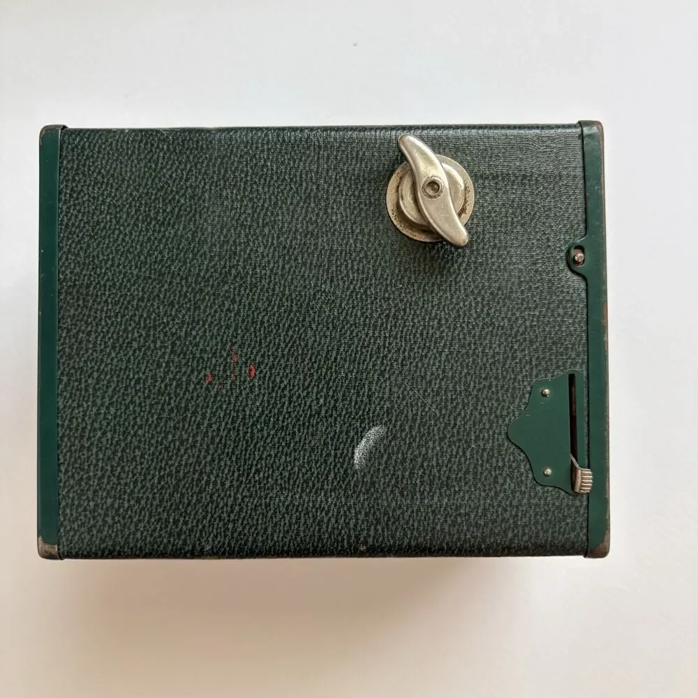 Vintage Green Agfa Ansco No. 2  Box Camera Model E With Manual - As Is